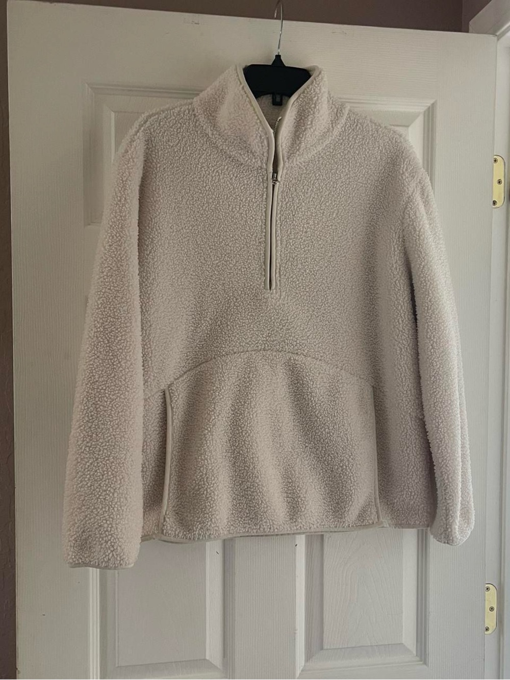 Cozy Cream Sherpa Quarter-Zip Pullover
